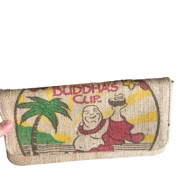 Coffee bag burlap clutch purse - Picture 1 of 3